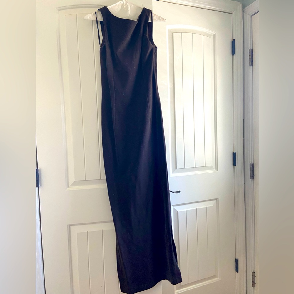 Brown with a bit of sparkle dress that includes a draped back